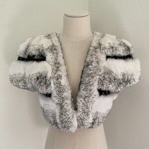 Belle Fare Toronto Leather Trim Rabbit Fur Bolero - XS